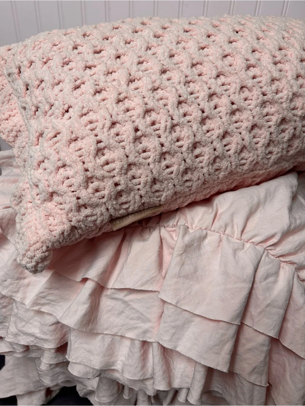 Pottery Barn Teen Chloe ruffle quilt pillow